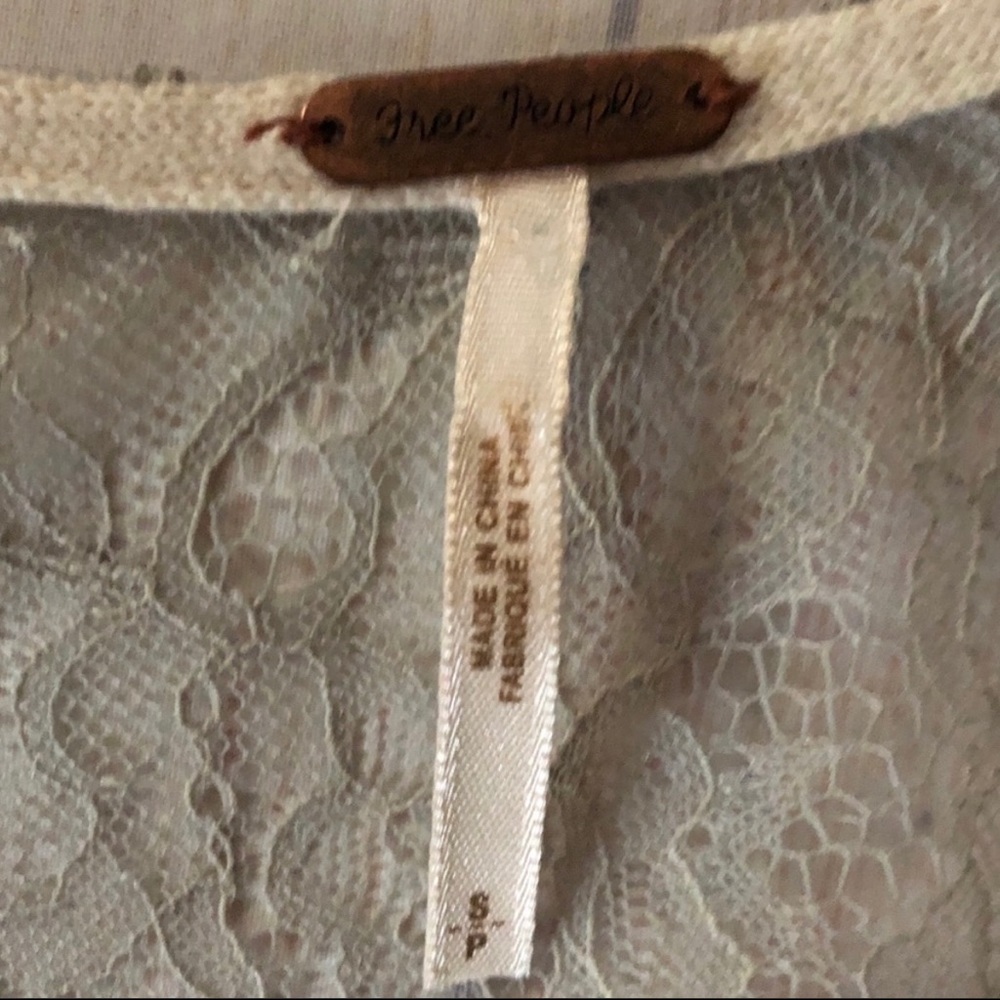 Free People Knit & Lace Cream Oversized Sweater  S - Picture 6 of 9